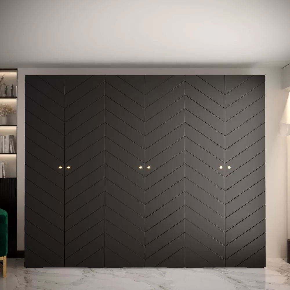 Skapis Manhattan Ryfel 4 · Melna · 300 × 47 × 236.7 cm