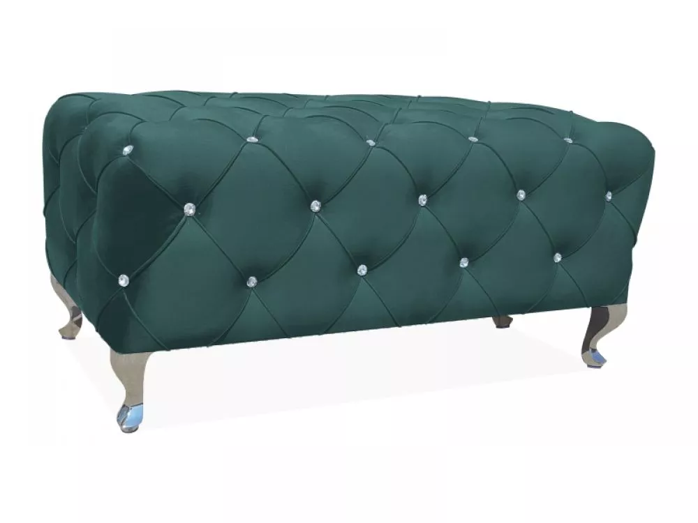 Pufs Hestia L Velvet Auduma numurs: Bluvel 78, · Zaļš · 100 × 46 × 50 cm