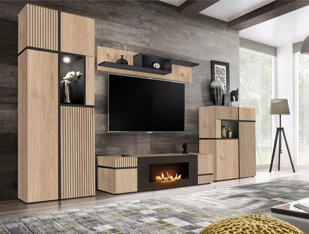 Sekcija Cross Hickory ZK ar LED Korpusa krāsa: ozols hikora, · 50 × 195 cm