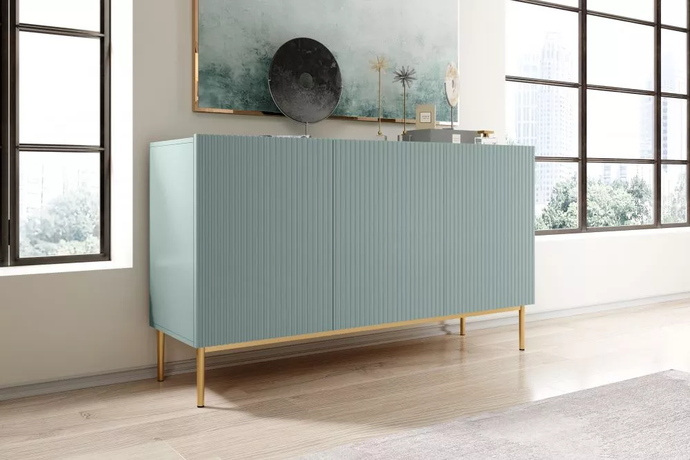 Kumode Nicole K150 3D Gold · Gaiši zils · 150 × 45 × 85 cm