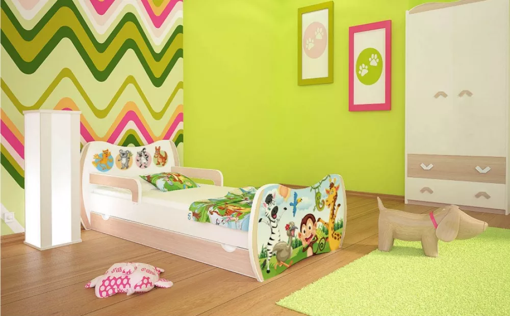 Bērnu gulta Dream L02 140x70 DM06 ar stelāžu Guļamvietas platums: 70 cm, Guļamvietas garums: 140 cm, · 94 × 144 × 71 cm