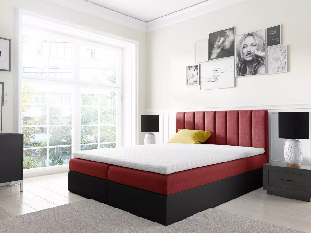 Gulta Vigo Boxspring Premium Standard Guļamvietas platums: 120 cm, Korpusa krāsa: sarkans, Guļamvietas garums: 200 cm, ·