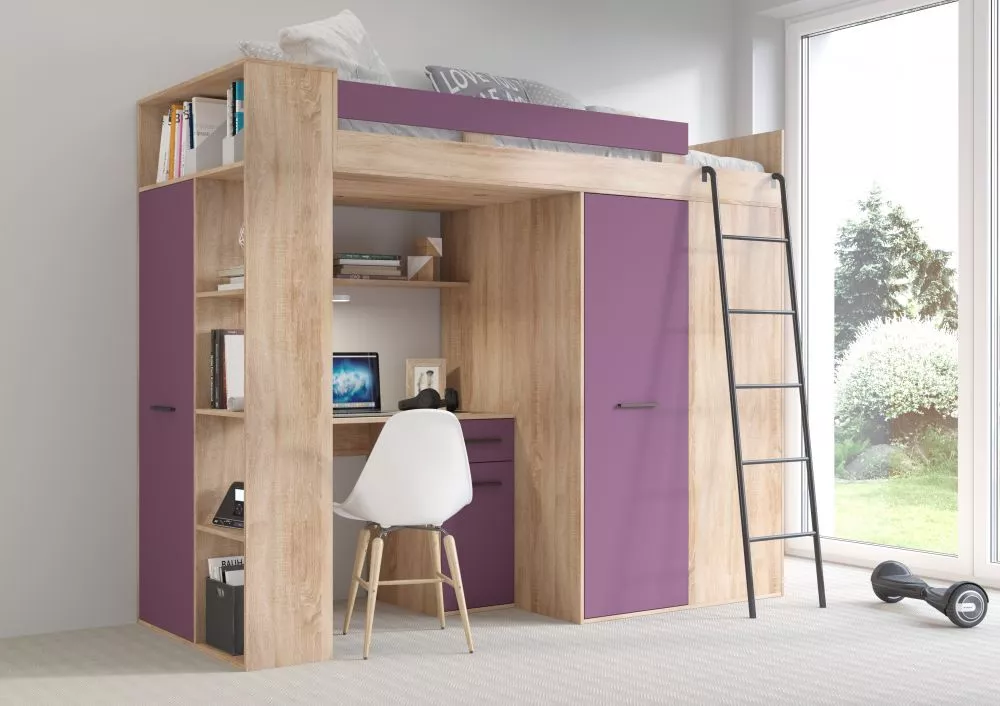 Divstāvu gulta Verana P ar stelāžu Guļamvietas platums: 90 cm, Guļamvietas garums: 200 cm, · 120 × 236 × 190 cm