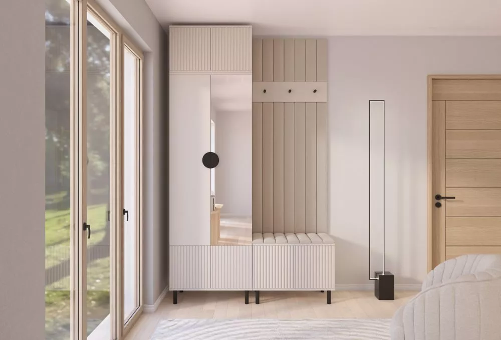 Apavu plaukts Rayo 4 Premium Trinity Korpusa krāsa: kašmīra, · 140 × 235 × 40 cm