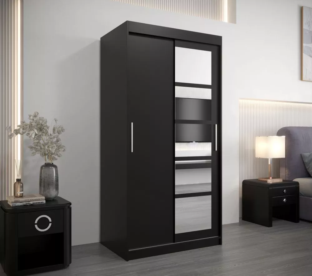 Skapis Roma 1 · Melns · 100 × 62 × 200 cm
