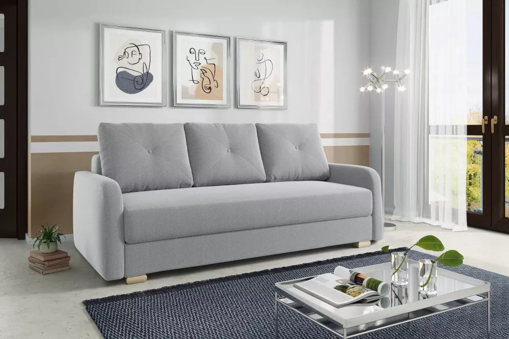 Dīvāns Carmen Classic Standard · Gaiši pelēks · 96 × 215 × 90 cm