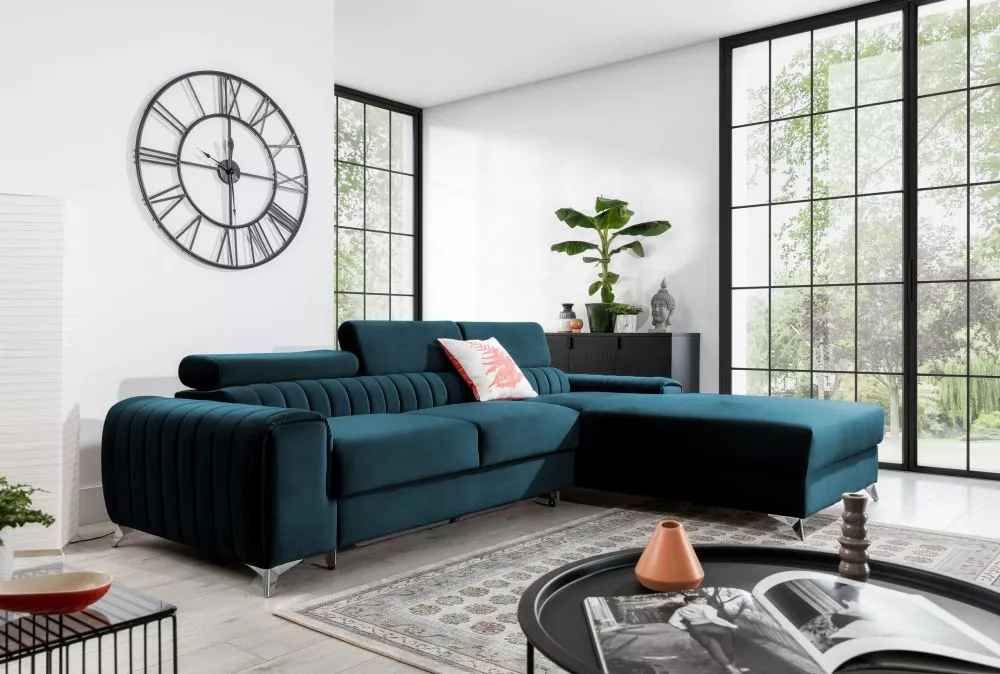Dīvāns Grayson Premium Standard · Tumši zils · 205 × 275 × 98 cm