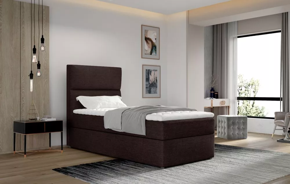 Gulta Arco 90x200 Boxspring Standard Guļamvietas platums: 90 cm, Guļamvietas garums: 200 cm, · Tumši brūns · 90 × 210 × 