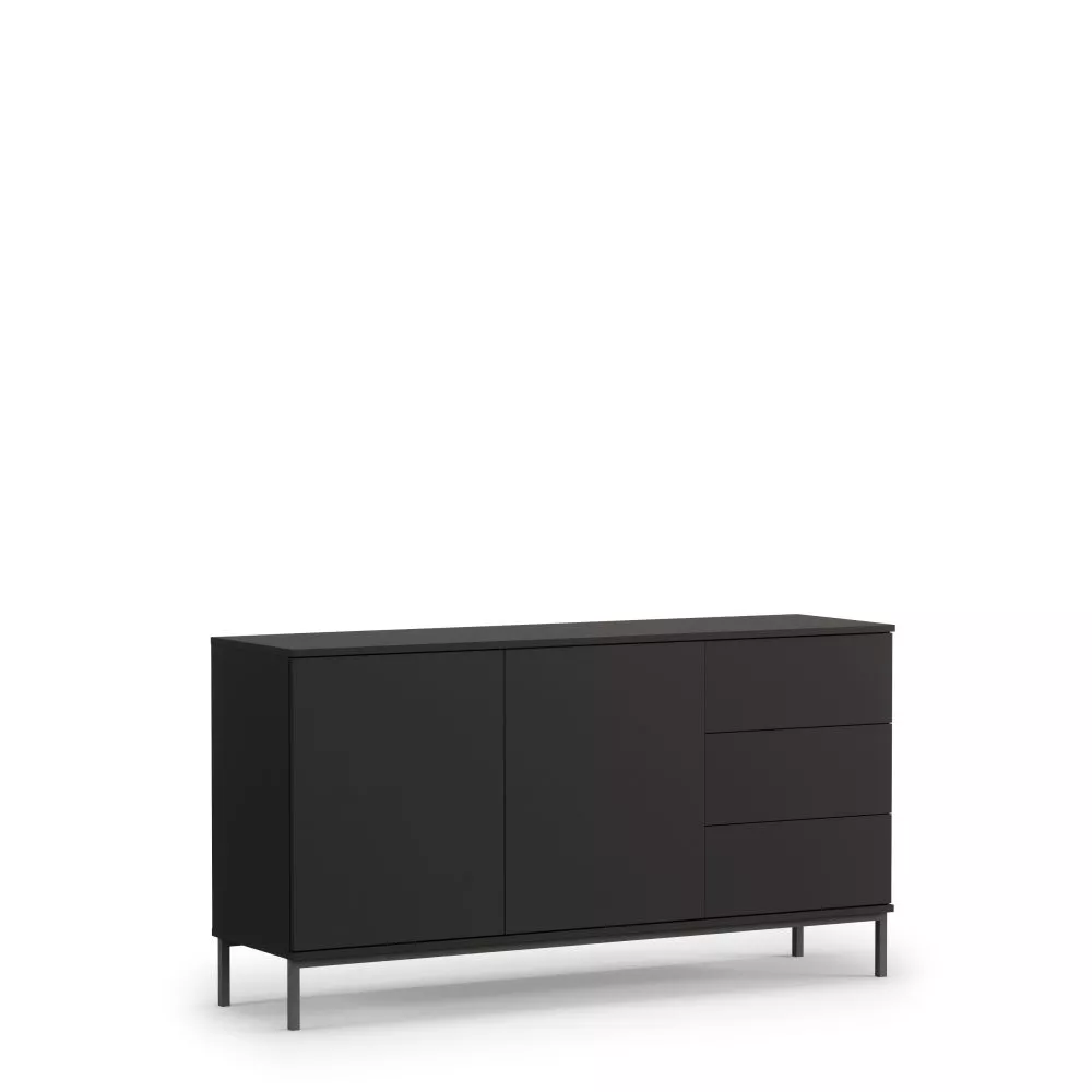 Kumode Querty QT-01 · Melns · 150 × 41 × 80 cm