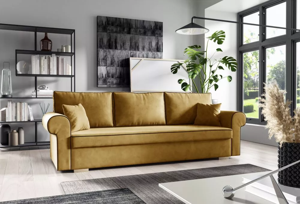 Dīvāns Megan Comfort standard · Dzeltens · 85 × 235 × 92 cm