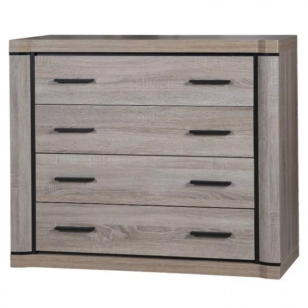 Kumode Dallas D2 · Trifeļu ozols · 107 × 43.5 × 91 cm