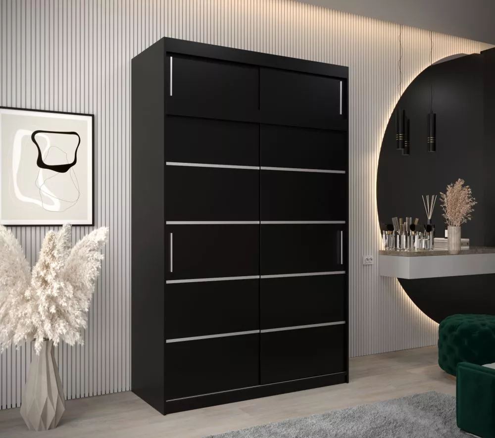 Skapis Verona 1 Premium · Melns · 150 × 62 × 240 cm