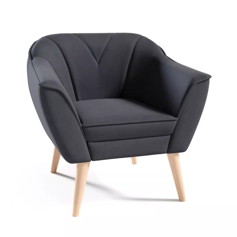 Mīksts krēsls Flora typ 204 Standard Sēdvietas dziļums: 52 cm, · Grafīts · 80 × 71 × 75 cm