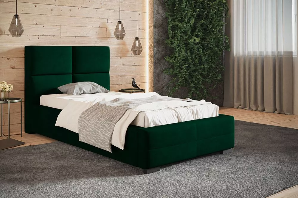 Gulta Bed 3 standard ar stelāžu Guļamvietas platums: 90 cm, Guļamvietas garums: 200 cm, stelāžas tips: koka, · Tumši zaļ