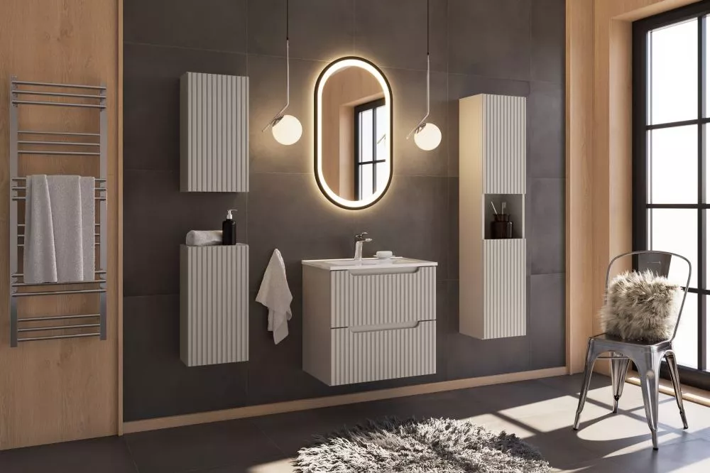 Vannas istabas komplekts Nova Set 2 ar LED · Bēšs · 160 × 40 cm