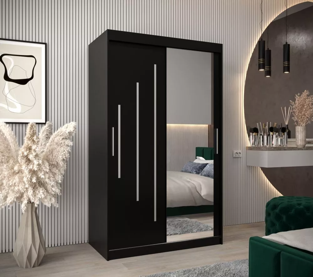 Skapis York 2 · Melns · 120 × 62 × 200 cm