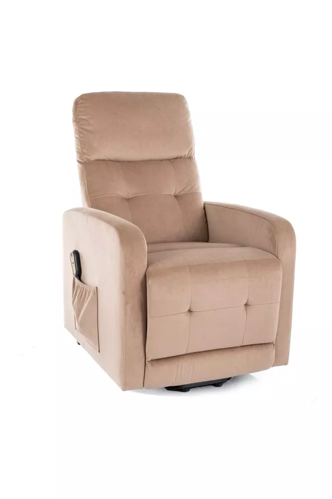 Mīksts krēsls Otus 2 Velvet Sēdvietas dziļums: 53 cm, Maksimālais dziļums: 144 cm, · Bēšs · 66 × 92 × 100 cm