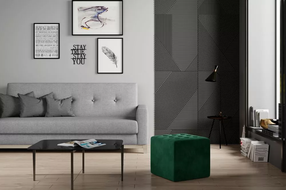 Pufs Nolla Standard Auduma numurs: Monolith 37, · Zaļš · 40 × 41 × 40 cm