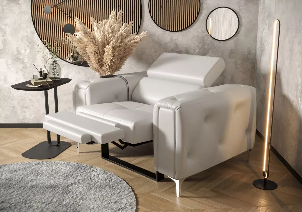 Mīksts krēsls Orion 1S Relax standard Sēdvietas dziļums: 56 cm, · Balts · 110 × 97 × 78 cm
