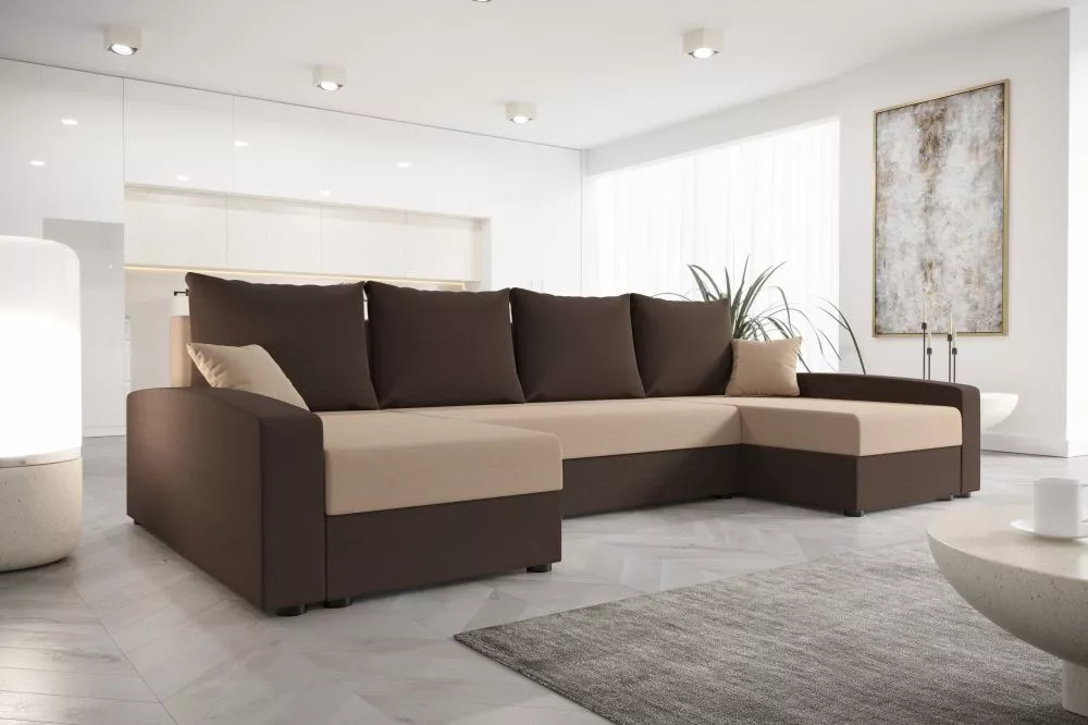 Dīvāns Chievo U Standard · Brūns + tumši brūns · 140 × 301 × 90 cm