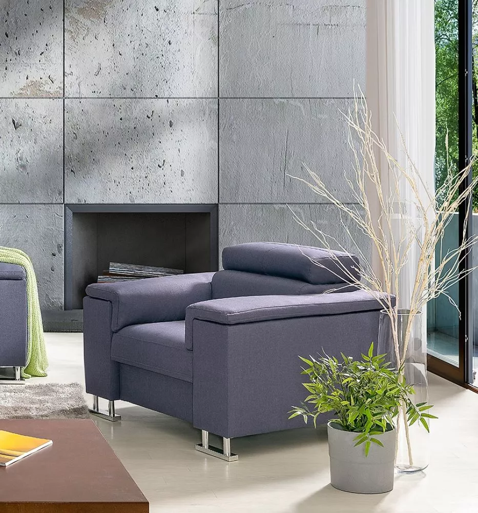 Mīksts krēsls Boston 1S Relax standard Sēdvietas dziļums: 54 cm, · Zils · 106 × 98 × 81 cm