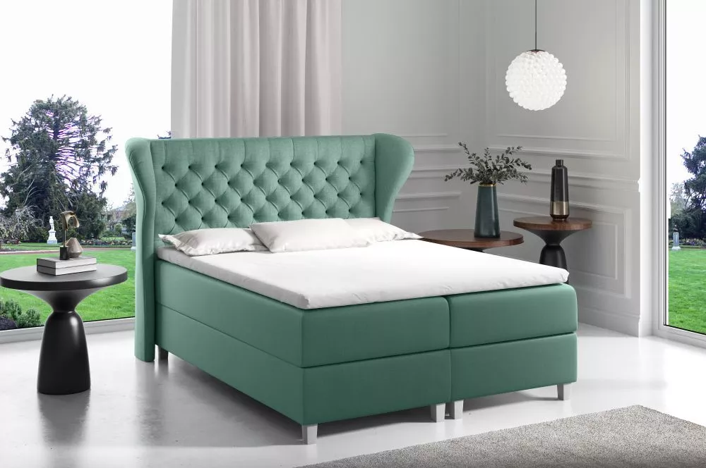 Gulta Joker Boxspring Premium Standard Guļamvietas platums: 140 cm, Guļamvietas garums: 200 cm, · Zaļš · 174 × 212 × 120