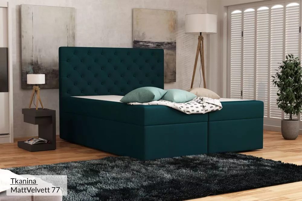 Gulta Alle Premium Standard Guļamvietas platums: 180 cm, Guļamvietas garums: 200 cm, · Tirkīzs · 182 × 210 × 120 cm