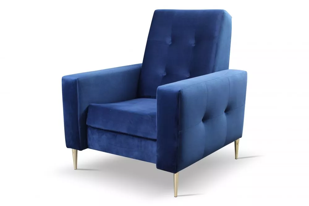 Mīksts krēsls Domino 1S Standard Sēdvietas dziļums: 60 cm, · Zils · 88 × 85 × 97 cm