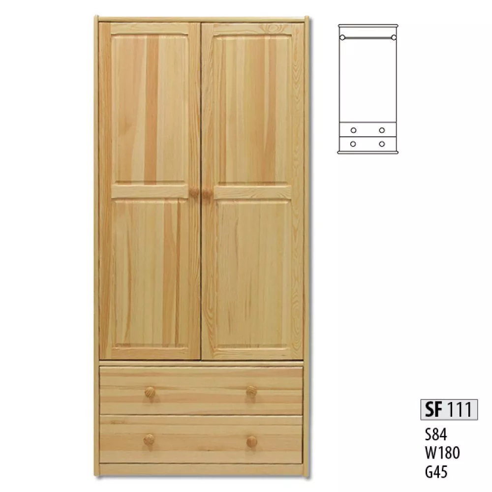 Skapis SF 111 · Priede · 84 × 45 × 180 cm