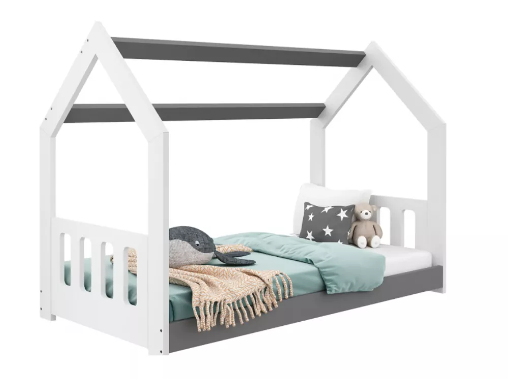 Bērnu gulta Domek D2-C ar stelāžu Guļamvietas platums: 80 cm, Guļamvietas garums: 160 cm, · 87 × 164 × 124 cm