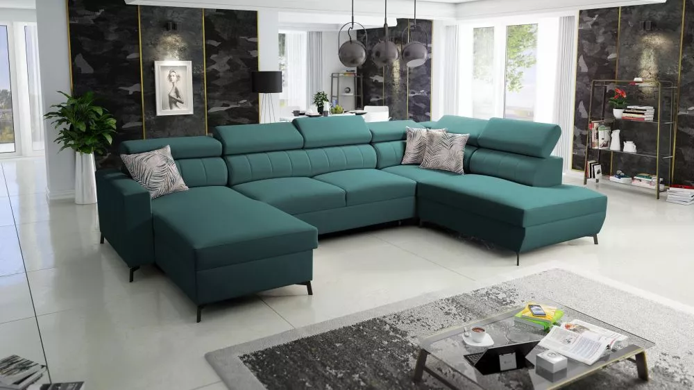 Dīvāns Baltico 6 Premium Standard · Tirkīzs · 224 × 351 × 83 cm
