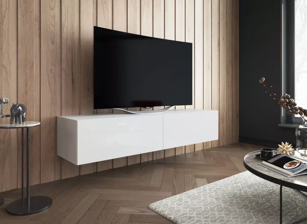 TV tumba Slide · Balts · 150 × 40 × 30 cm