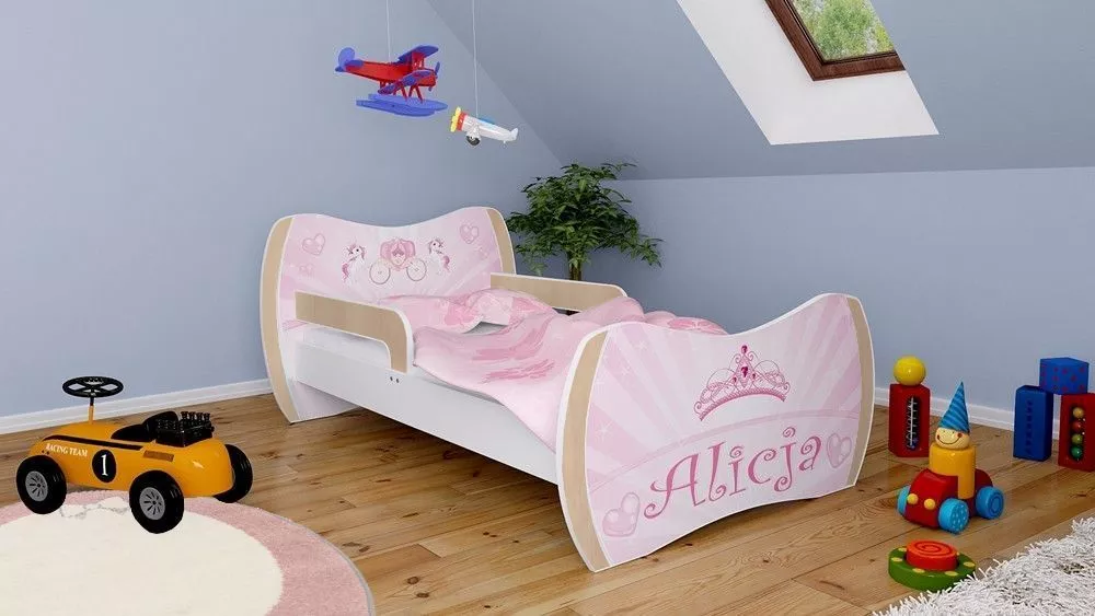 Bērnu gulta Dream L01 140x70 DM24 ar stelāžu Guļamvietas platums: 70 cm, Guļamvietas garums: 140 cm, · 94 × 144 × 71 cm