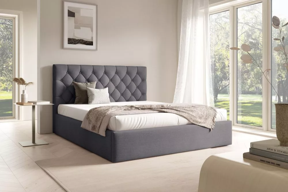 Gulta Best 4 standard ar stelāžu Guļamvietas platums: 140 cm, Guļamvietas garums: 200 cm, stelāžas tips: koka, · Pelēks 
