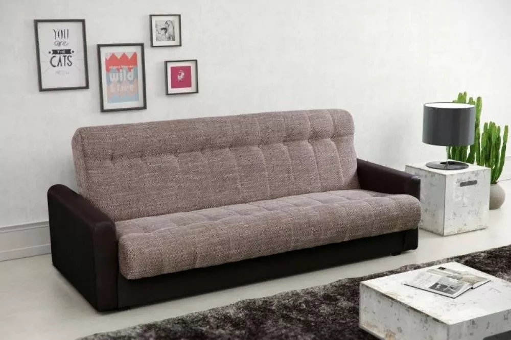 Dīvāns Marcin Classic standard · Bēšs + tumši brūns · 85 × 210 × 90 cm