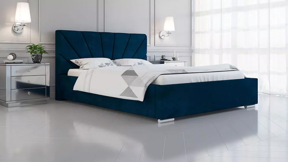 Gulta Bed 9 standard ar stelāžu Guļamvietas platums: 90 cm, Guļamvietas garums: 200 cm, stelāžas tips: koka, · Tumši zil