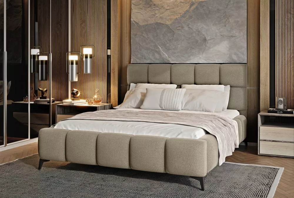 Gulta Mist Standard ar stelāžu Guļamvietas platums: 160 cm, Guļamvietas garums: 200 cm, stelāžas tips: metāla, · Brūns ·
