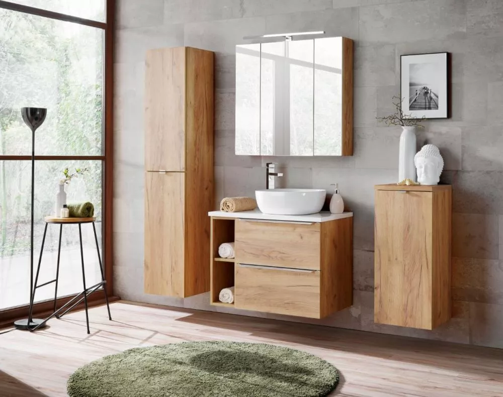 Vannas istabas komplekts Capri Oak 1 ar LED · 170 × 46 cm