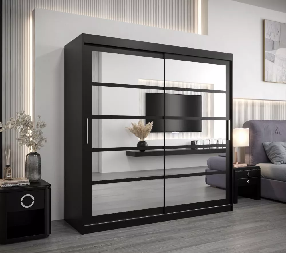 Skapis Roma 2 · Melns · 200 × 62 × 200 cm