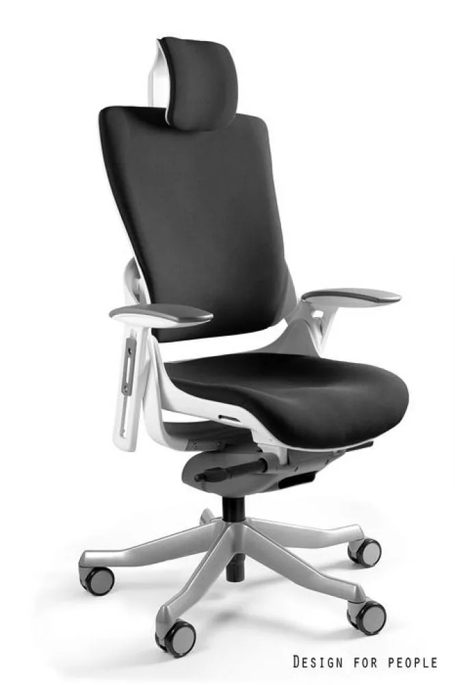 Datorkrēsls Wau 2 White T Sēdvietas platums: 47 cm, · Melns · 69 × 52 × 117 cm