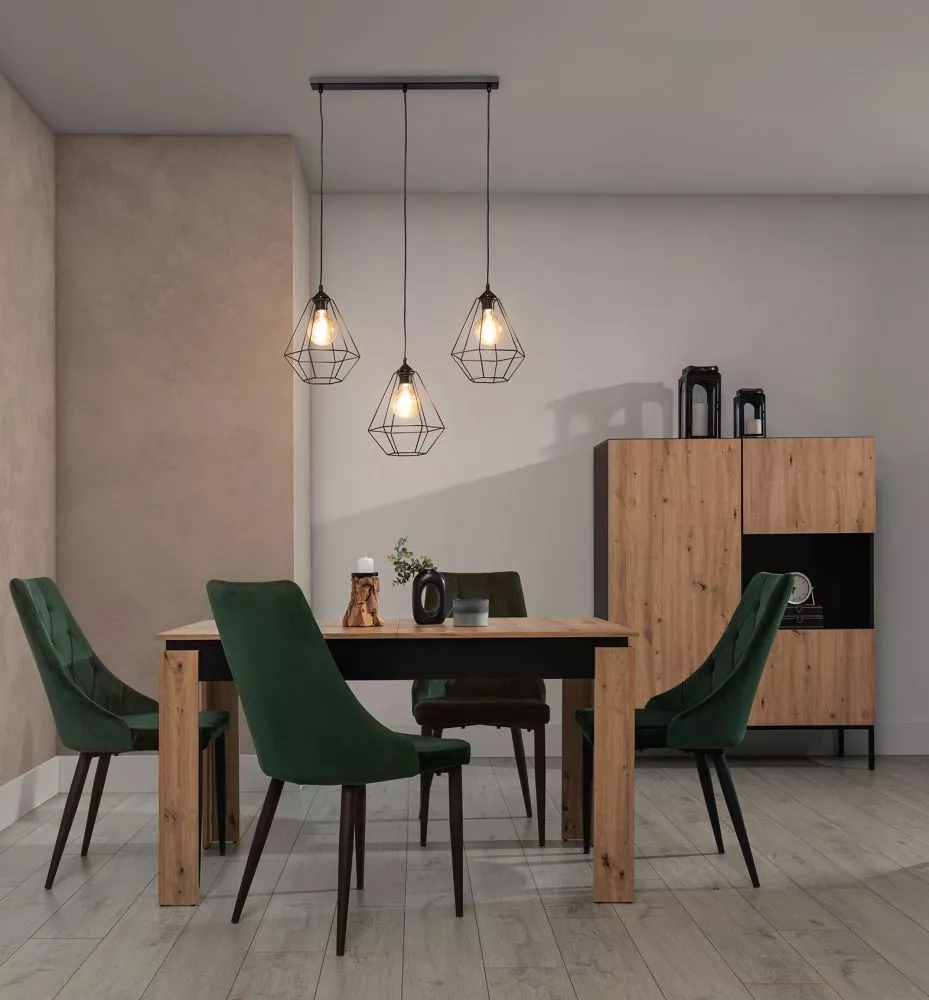 Lampa Brevitas 3 veids: piekaramā, · Melns · 70 × 25 × 110 cm
