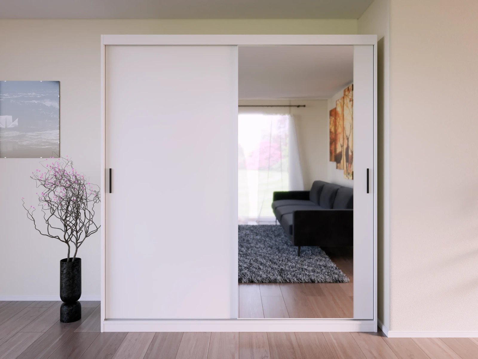 Skapis Bregi 200 · Balts · 200 × 60 × 215 cm