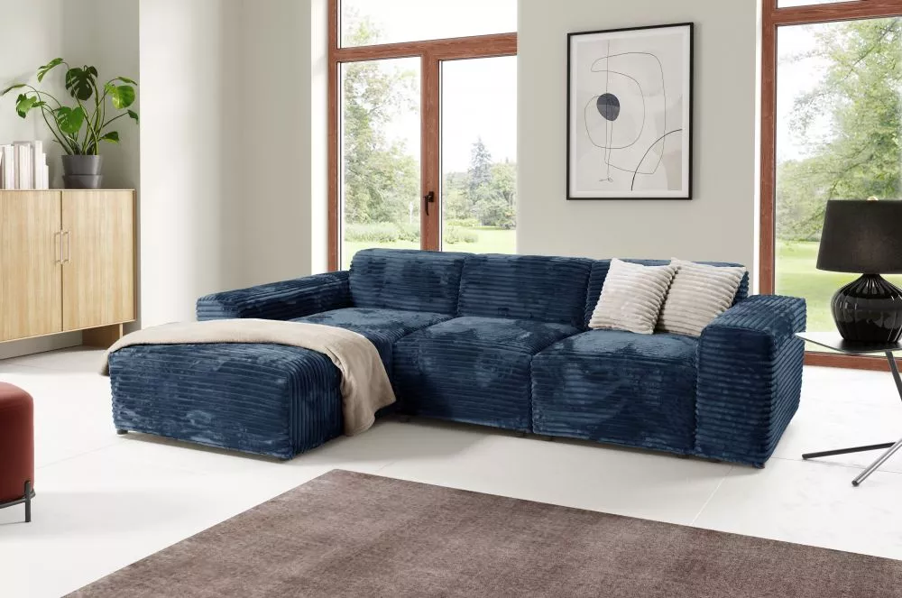 Dīvāns Brisse Standard · Tumši zils · 190 × 290 × 69 cm