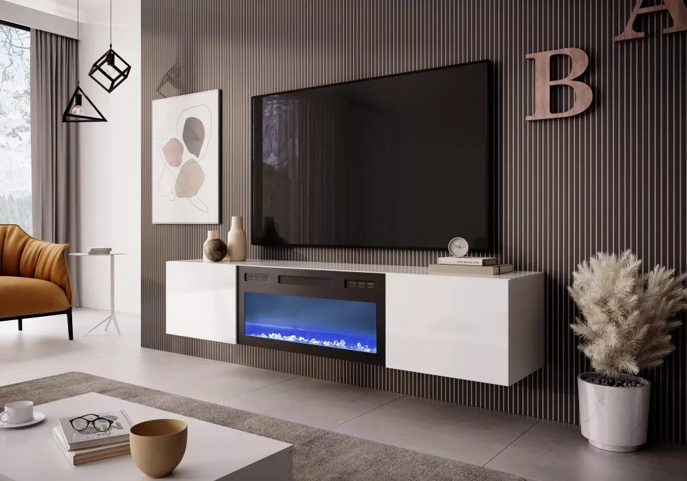 TV tumba Livo RTV-180W-K ar LED · Balts · 180 × 38 × 37 cm