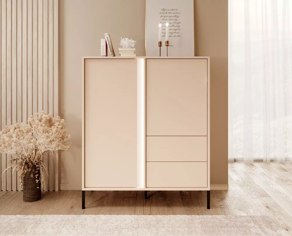 Kumode Dast A ar LED · Bēšs · 103.3 × 39.5 × 123.4 cm