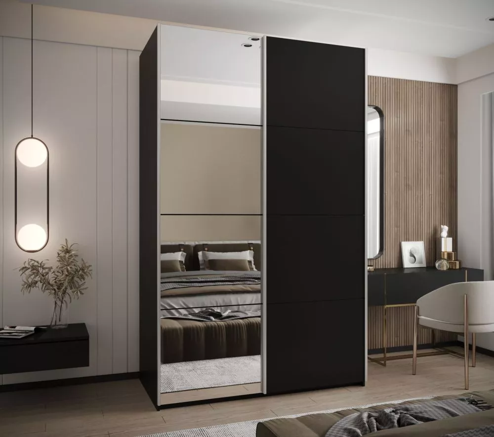 Skapis Lux 3 · Melns · 150 × 61 × 245.5 cm