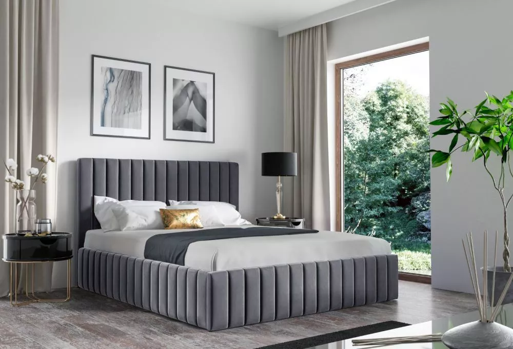 Gulta PK24 ar stelāžu Guļamvietas platums: 140 cm, Guļamvietas garums: 200 cm, stelāžas tips: metāla, · Antracīts · 158 