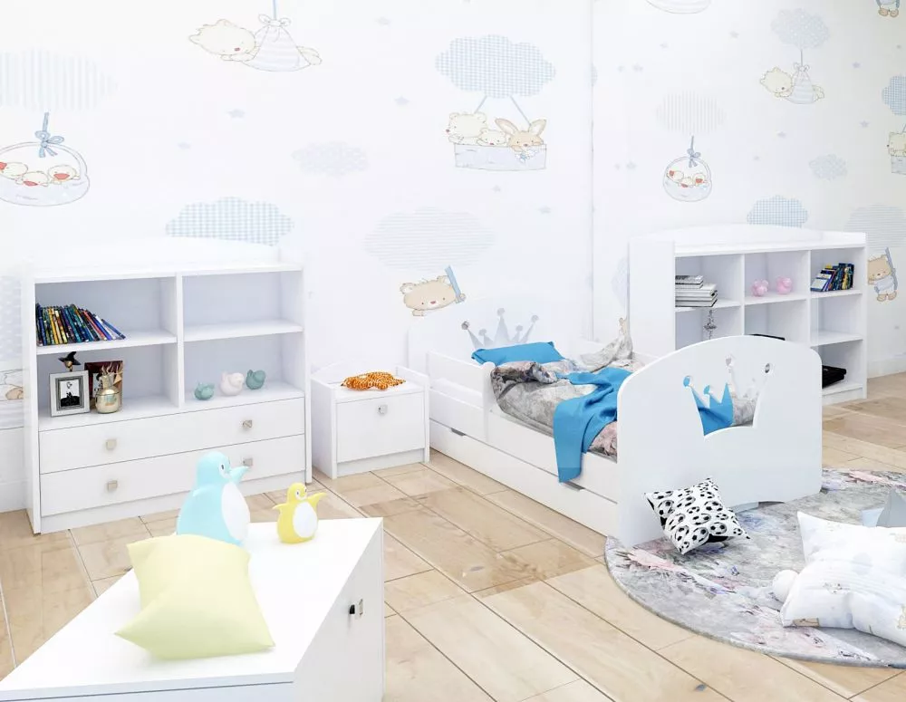 Bērnu gulta Happy Design Korona L06 180x90 ar stelāžu Guļamvietas platums: 90 cm, Guļamvietas garums: 180 cm, · 102 × 18