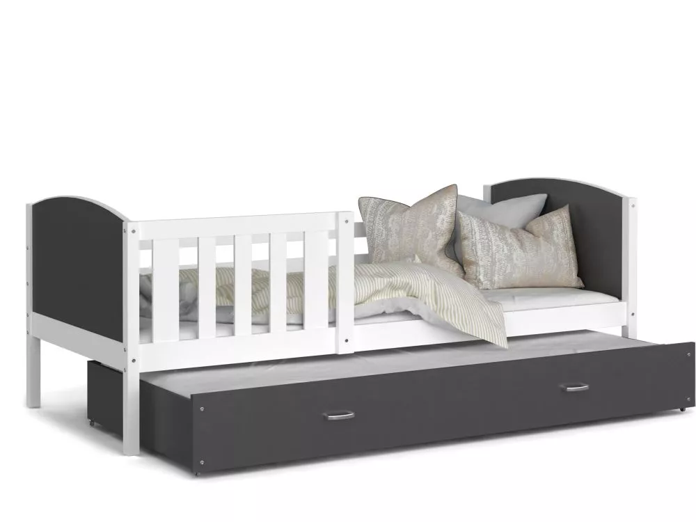 Bērnu gulta Tami P2 MDF 90x200 ar stelāžām Guļamvietas platums: 90 cm, Guļamvietas garums: 200 cm, · 96 × 208 × 74 cm