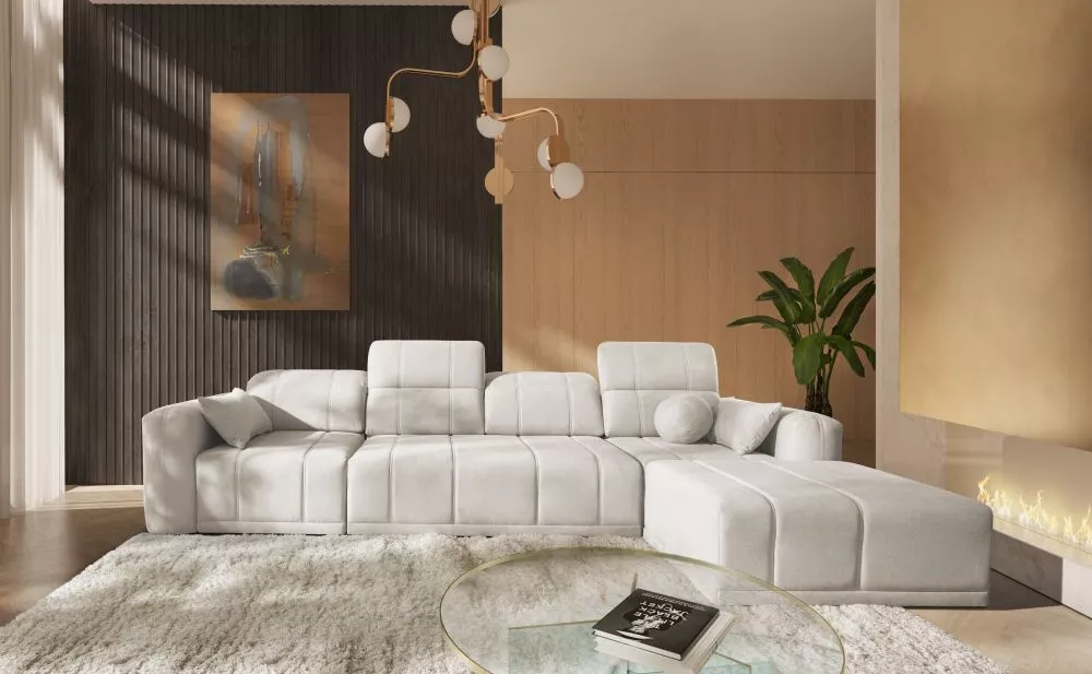 Dīvāns Ravello 12 Standard · Gaišais krēms · 195 × 346 × 82 cm